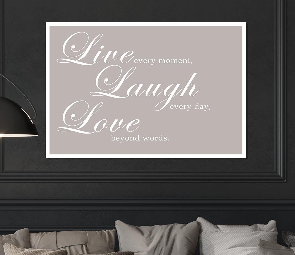 Family Quote Live Laugh Love 2 Beige Print Poster Wall Art