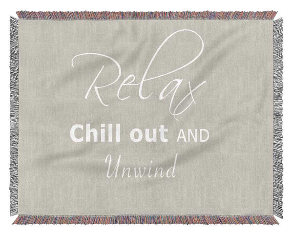 Bathroom Quote Relax Chill Out Pink Woven Blanket