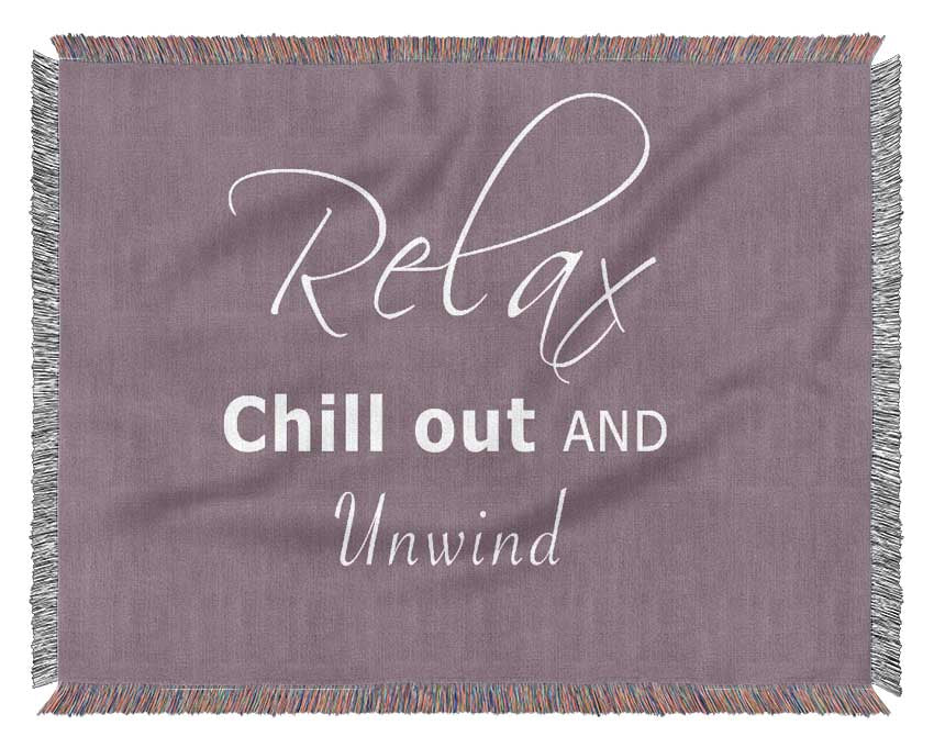 Bathroom Quote Relax Chill Out Dusty Pink Woven Blanket