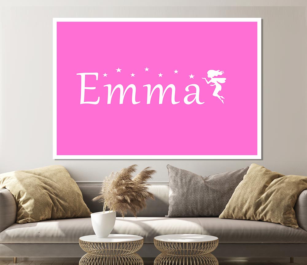 Your Name In Fairy Dust Vivid Pink Print Poster Wall Art