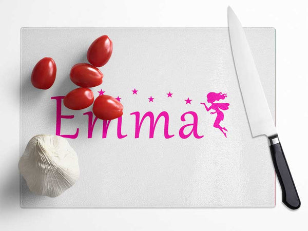 Your Name In Fairy Dust 2 White Glass Chopping Board