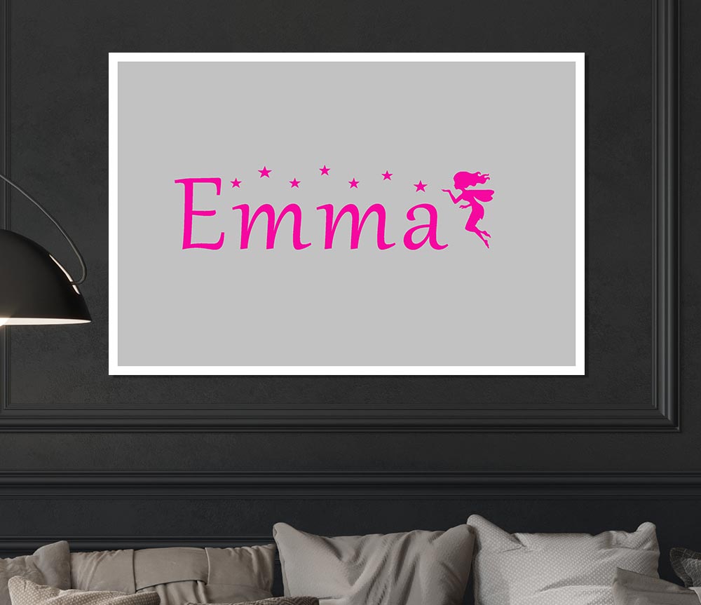 Girls Room Quote Your Name In Fairy Dust 2 Grey Print Poster Wall Art