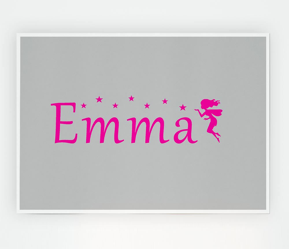 Girls Room Quote Your Name In Fairy Dust 2 Grey Print Poster Wall Art