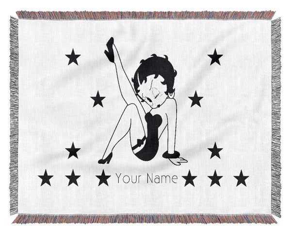 Betty Boop Your Name Stars White Woven Blanket