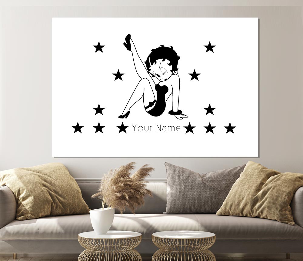 Betty Boop Your Name Stars White Print Poster Wall Art