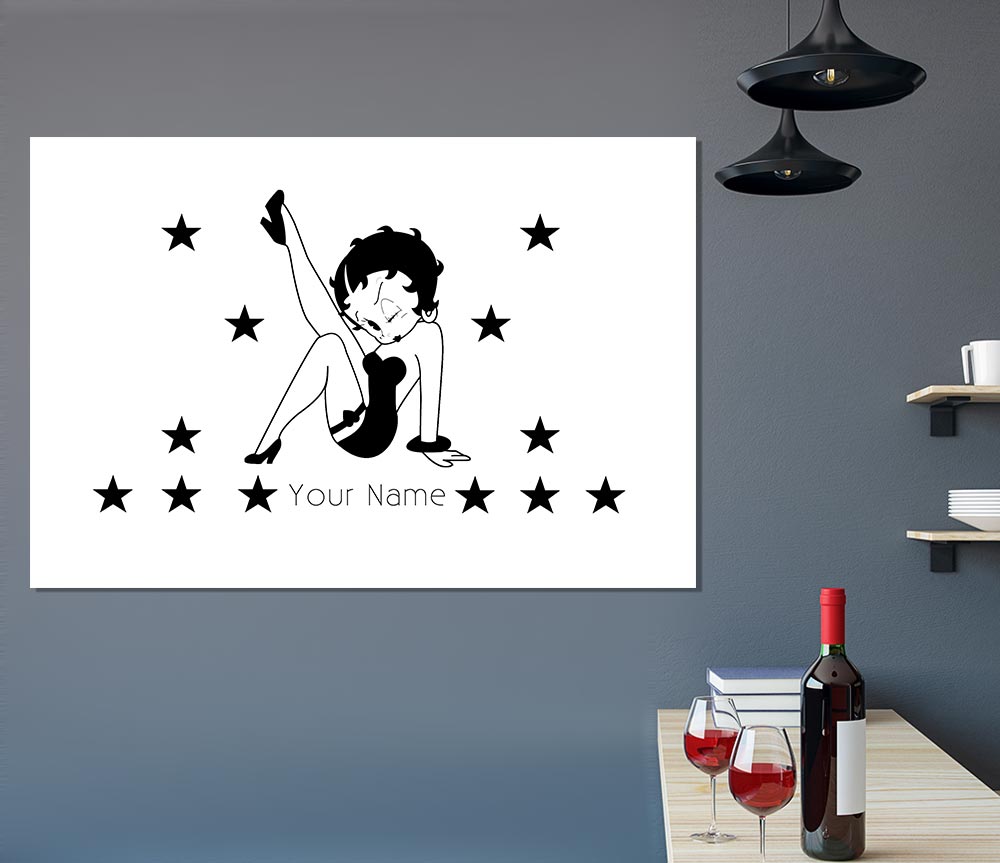 Betty Boop Your Name Stars White Print Poster Wall Art