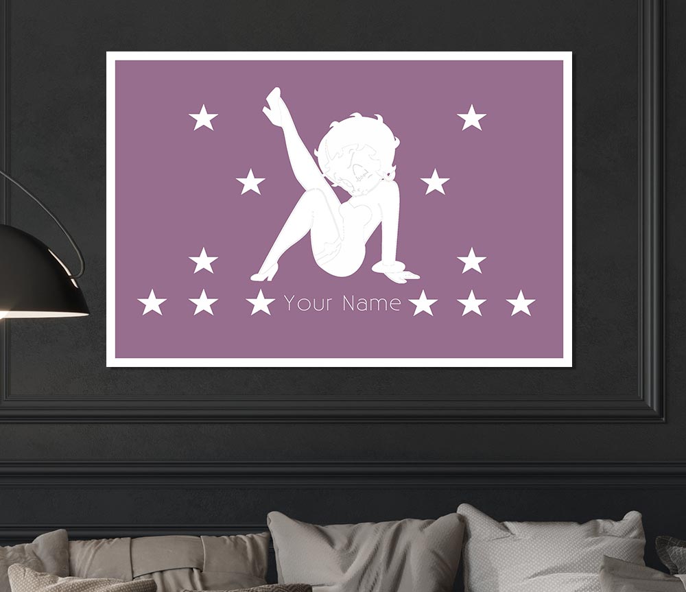 Betty Boop Your Name Stars Dusty Pink Print Poster Wall Art