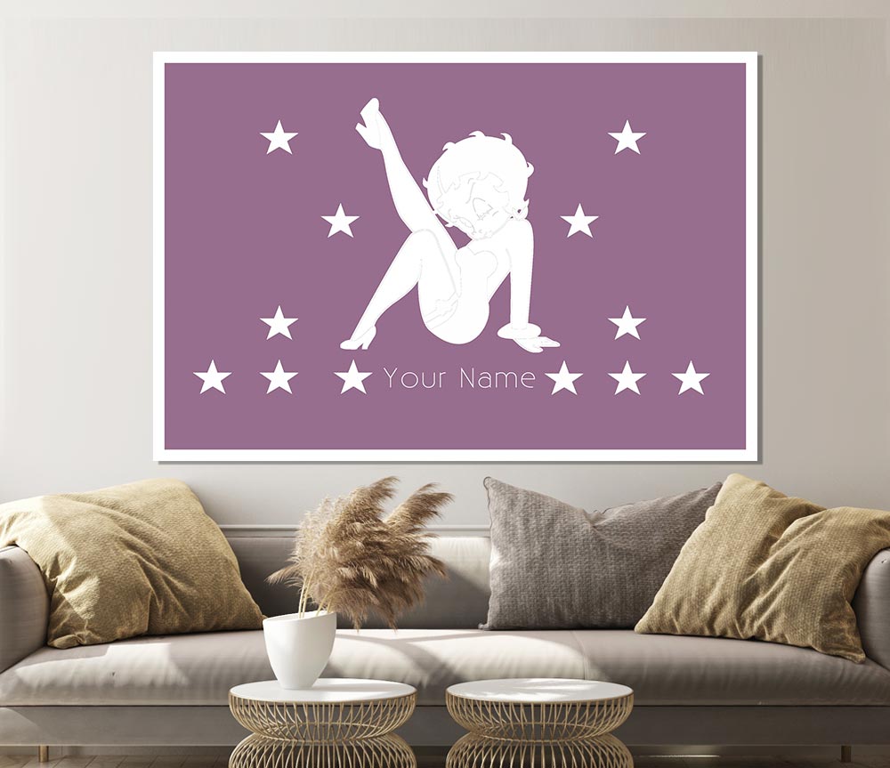 Betty Boop Your Name Stars Dusty Pink Print Poster Wall Art