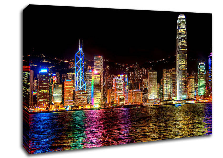 Picture of A Symphony Of Lights Hong Kong Canvas Print Wall Art