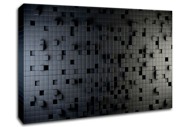 Picture of 3D Cubes Black Canvas Print Wall Art