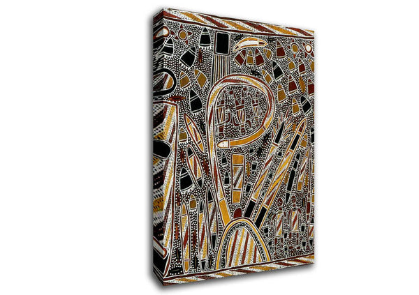 Picture of Aboriginal Dawidi Bark Canvas Print Wall Art