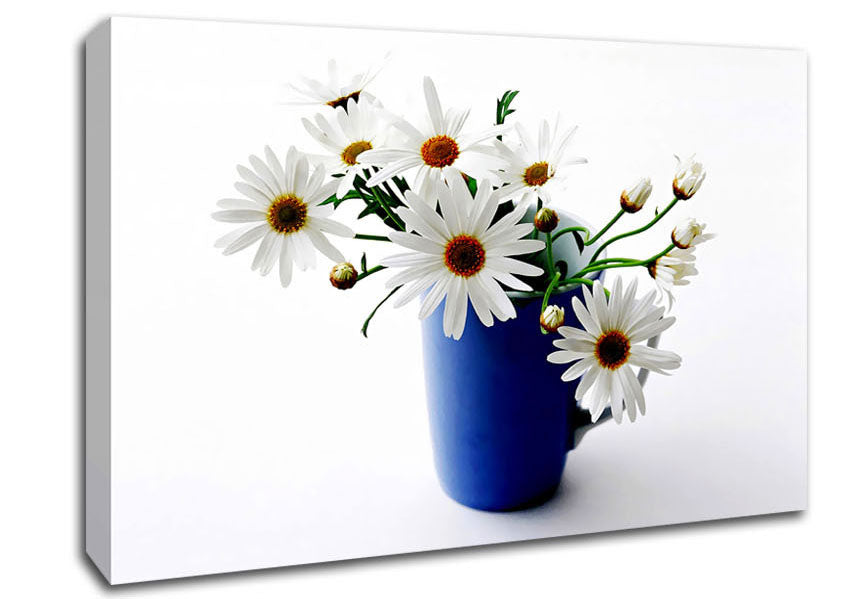 Picture of A Vase Of White Daisies Canvas Print Wall Art