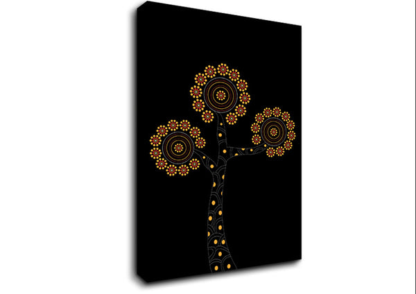 Picture of Aboriginal Flower Tree Canvas Print Wall Art