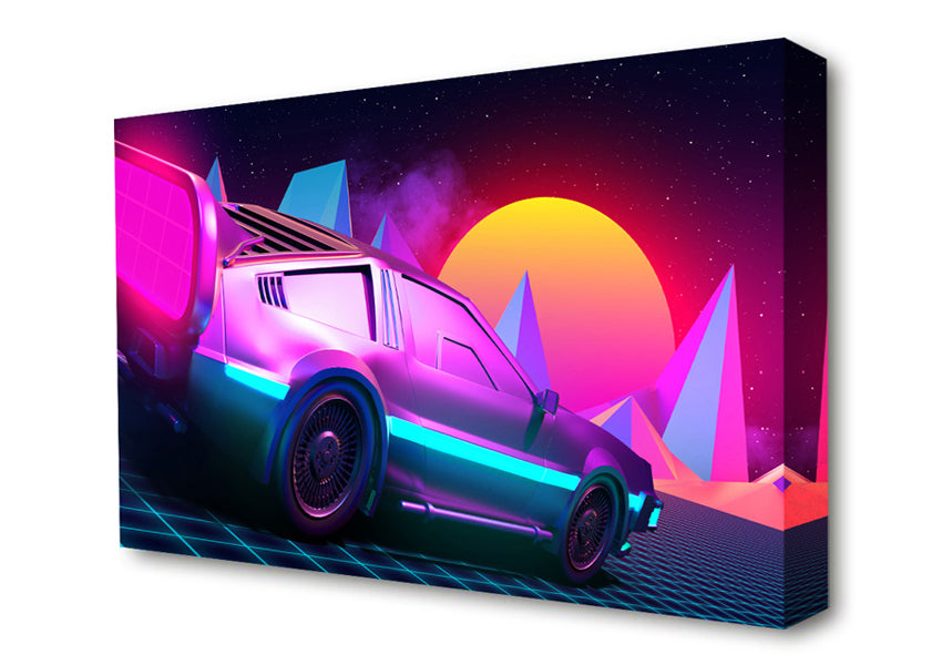 Picture of 80S Delorean Colours Canvas Print Wall Art