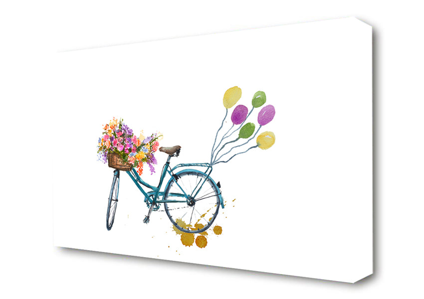 Picture of A Bike Pulling Balloons Canvas Print Wall Art