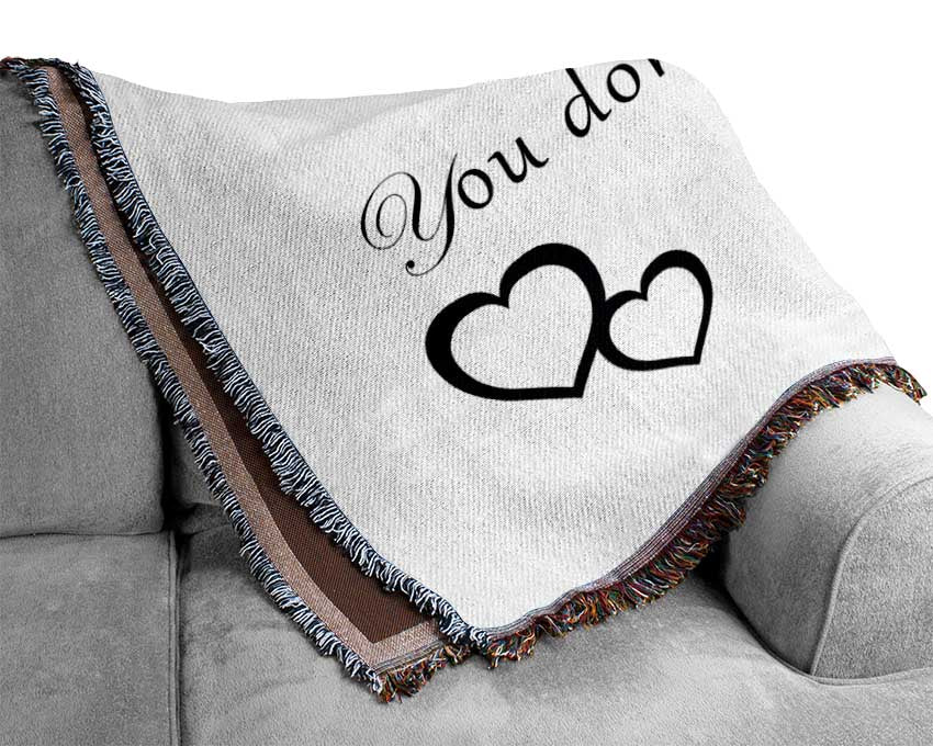 Baby You Light Up My World 1D White Woven Blanket