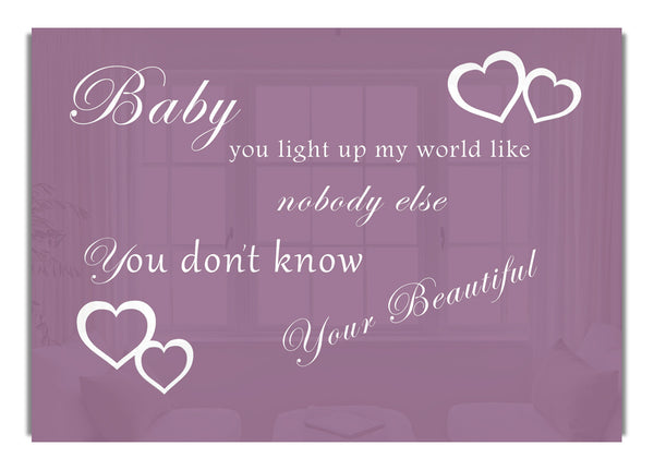 Baby You Light Up My World 1D Dusty Pink