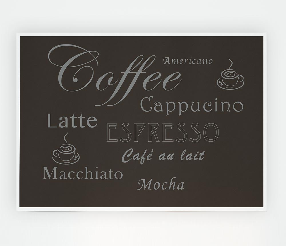 Kitchen Quote Coffee Delight Chocolate Print Poster Wall Art