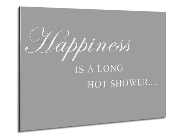 Bathroom Quote Happiness Is A Long Hot Shower Grey White