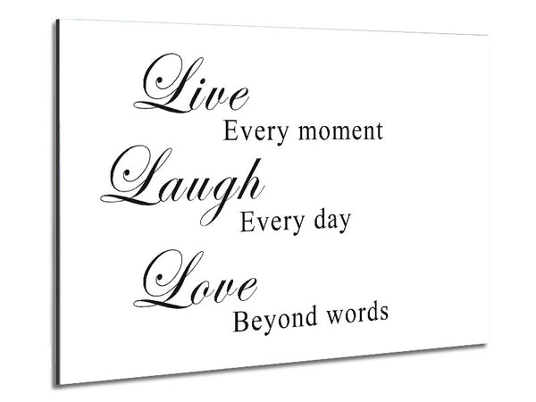 Love Quote Live Laugh Love White