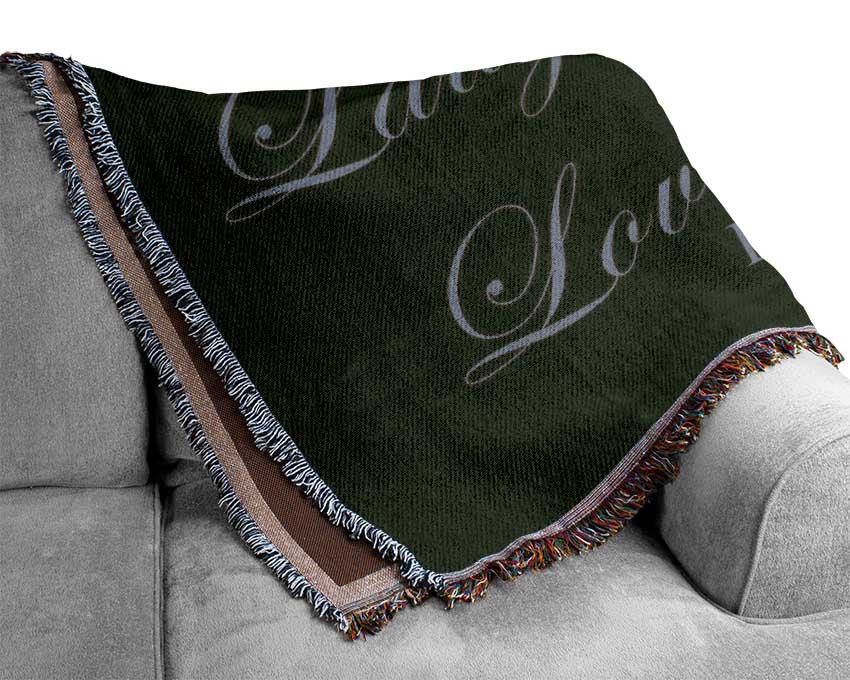 Love Quote Live Laugh Love Chocolate Woven Blanket