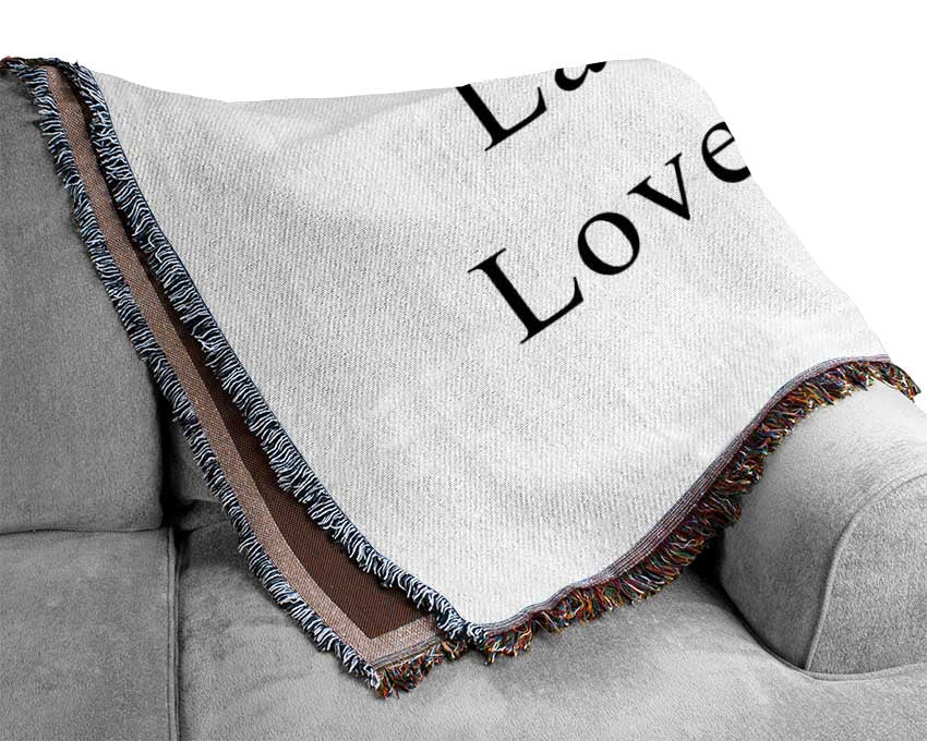 Love Quote Live Every Moment White Woven Blanket