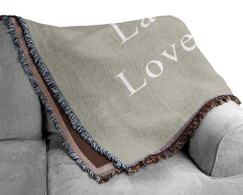 Love Quote Live Every Moment Pink Woven Blanket