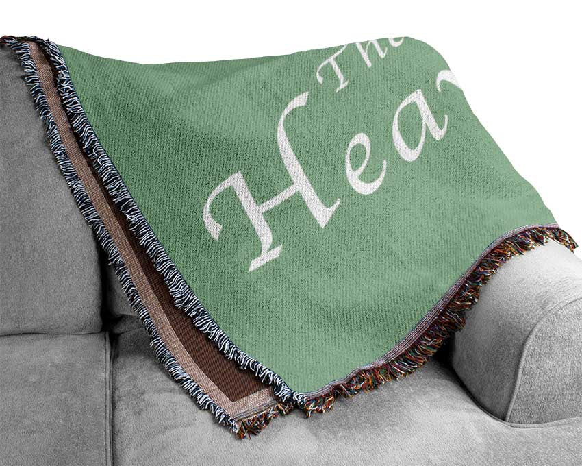 Family Quote Because Someone We Love 2 Green Woven Blanket