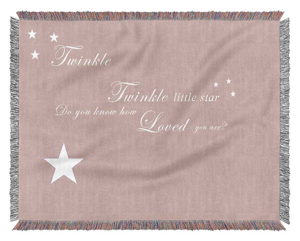 Nursery Quote Twinkle Twinkle Little Star 1 Vivid Pink Woven Blanket