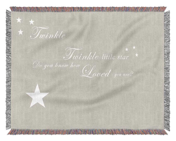 Nursery Quote Twinkle Twinkle Little Star 1 Pink Woven Blanket