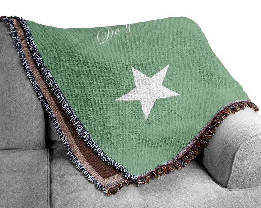 Nursery Quote Twinkle Twinkle Little Star 1 Green Woven Blanket