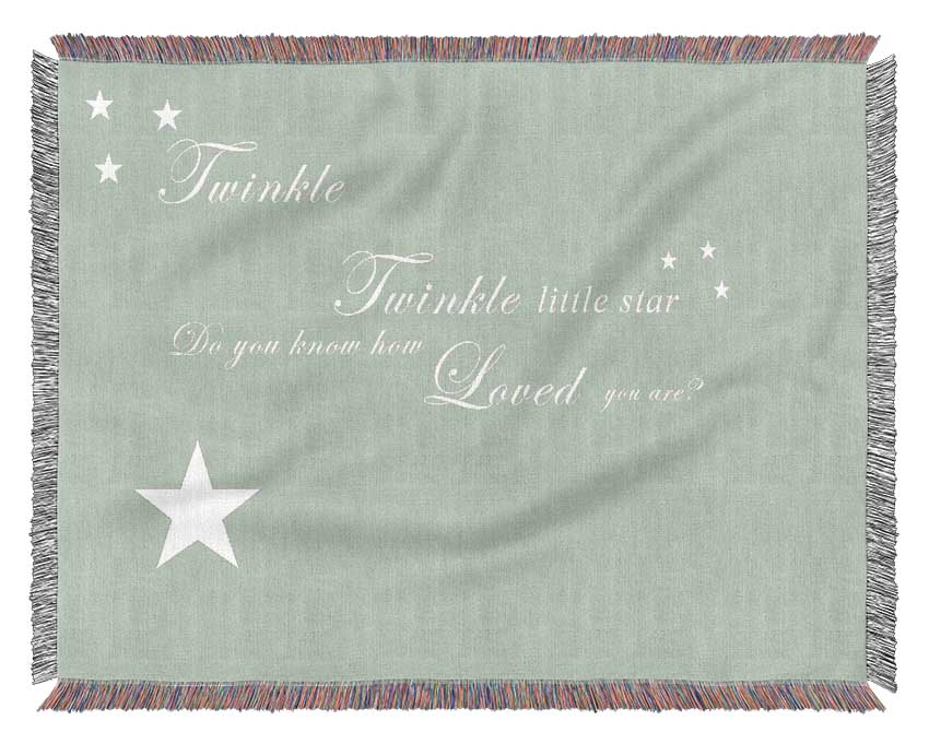 Nursery Quote Twinkle Twinkle Little Star 1 Beige Woven Blanket