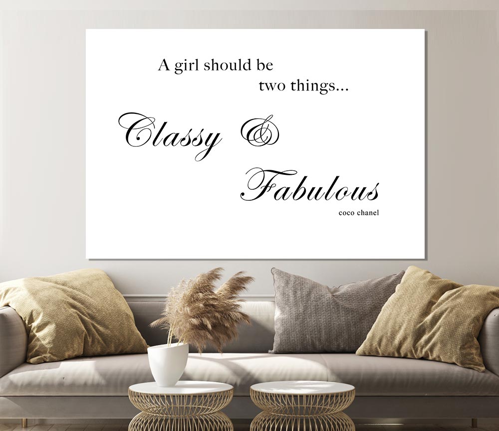 Classy N Fabulous White Print Poster Wall Art