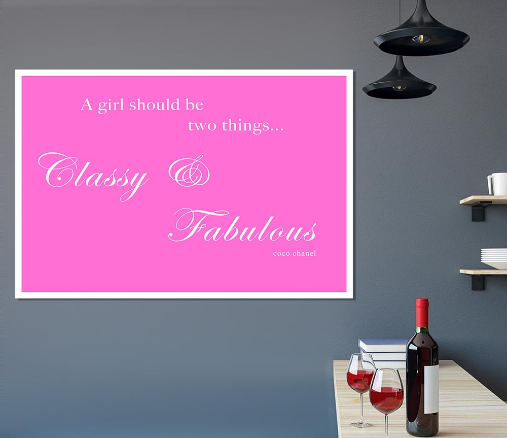 Classy N Fabulous Vivid Pink Print Poster Wall Art