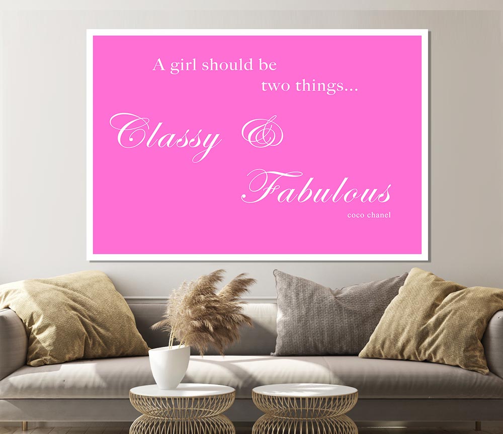 Classy N Fabulous Vivid Pink Print Poster Wall Art