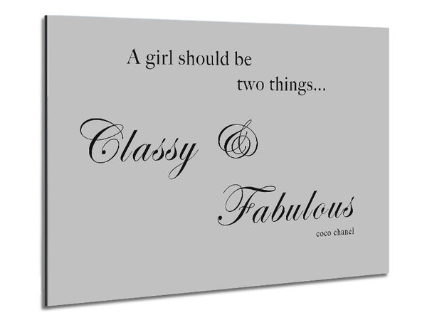 Girls Room Quote Classy n Fabulous Grey