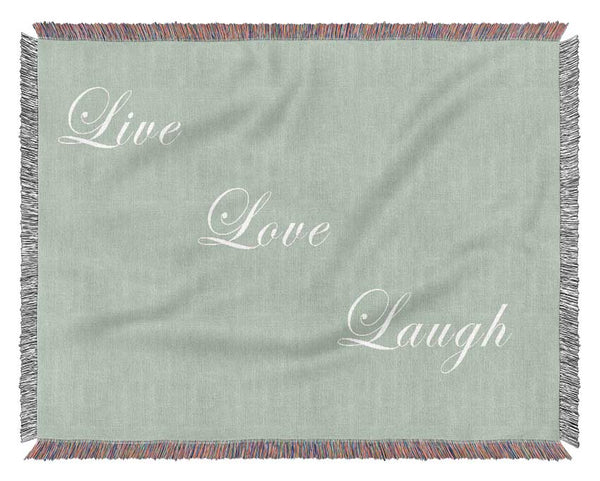 Love Quote Live Love Laugh Beige Woven Blanket