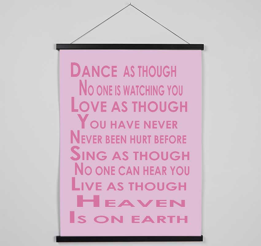 Home Quote Heaven Is On Earth Pink Hanging Poster - Wallart-Direct UK