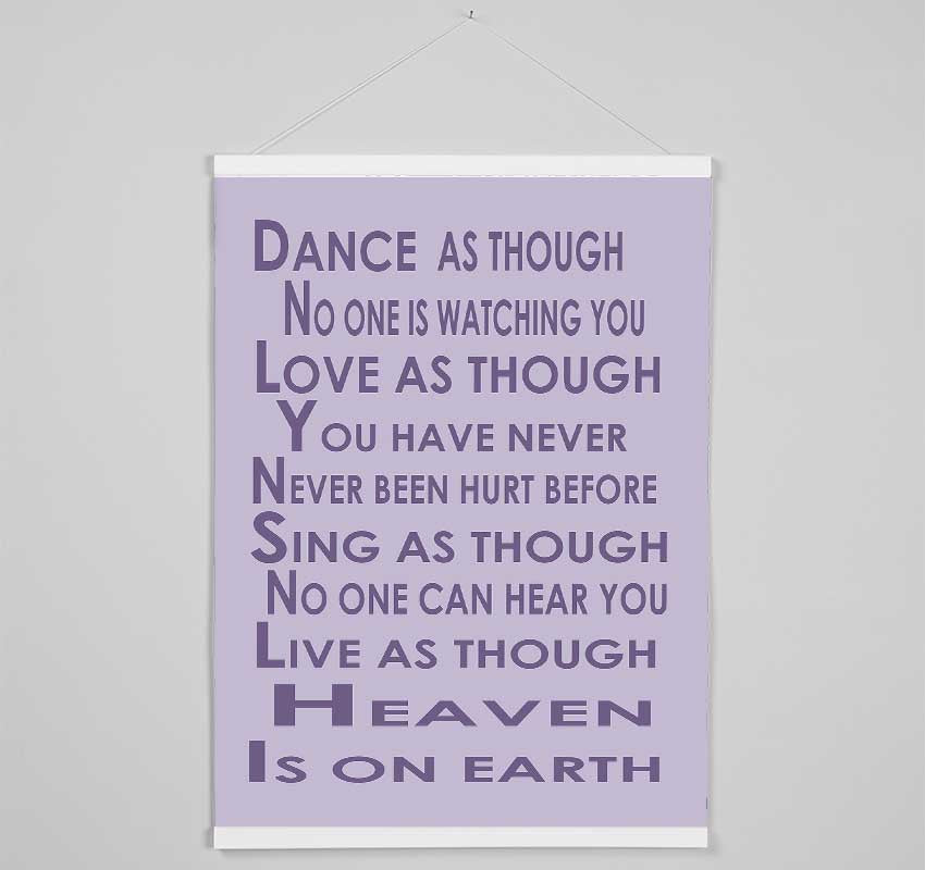 Home Quote Heaven Is On Earth Lilac Hanging Poster - Wallart-Direct UK