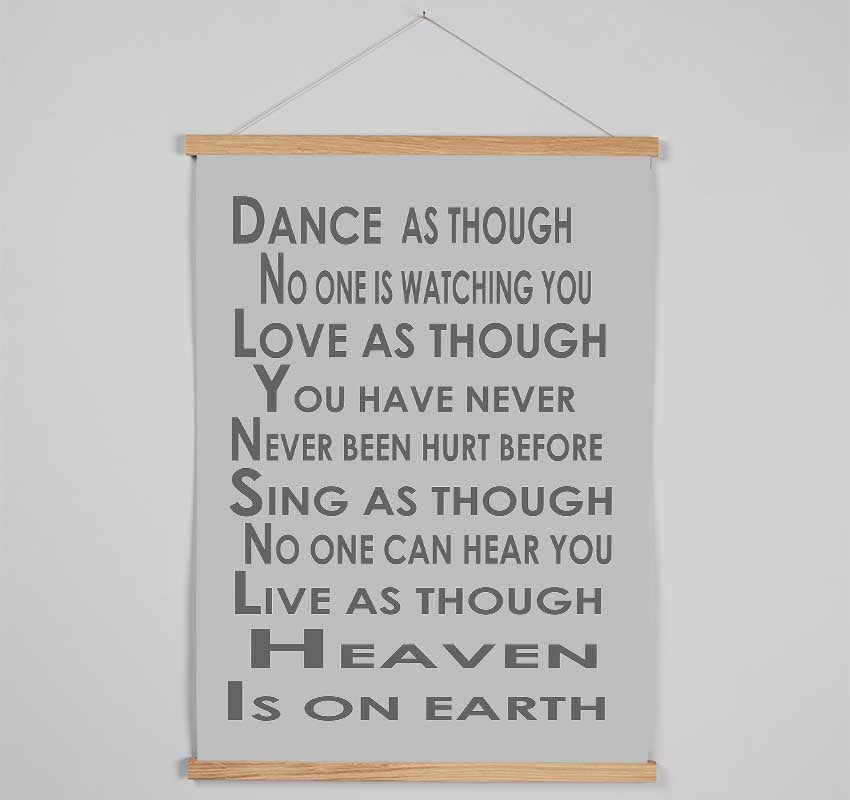 Home Quote Heaven Is On Earth Grey Hanging Poster - Wallart-Direct UK