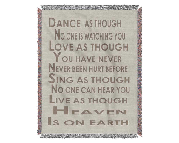 Home Quote Heaven Is On Earth Beige Woven Blanket