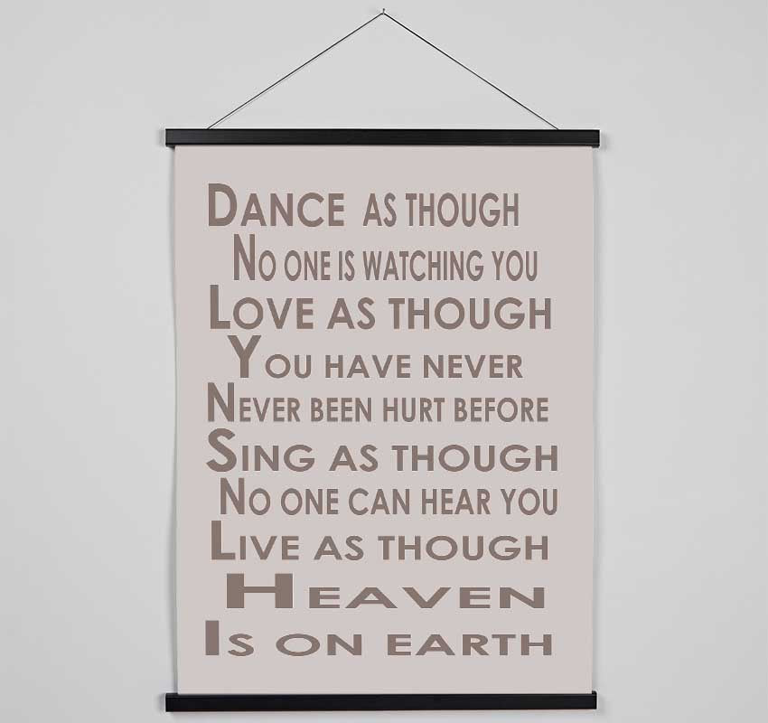 Home Quote Heaven Is On Earth Beige Hanging Poster - Wallart-Direct UK