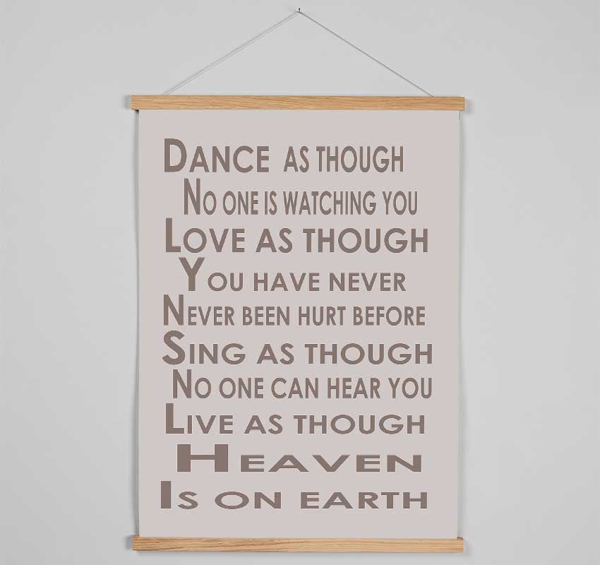 Home Quote Heaven Is On Earth Beige Hanging Poster - Wallart-Direct UK