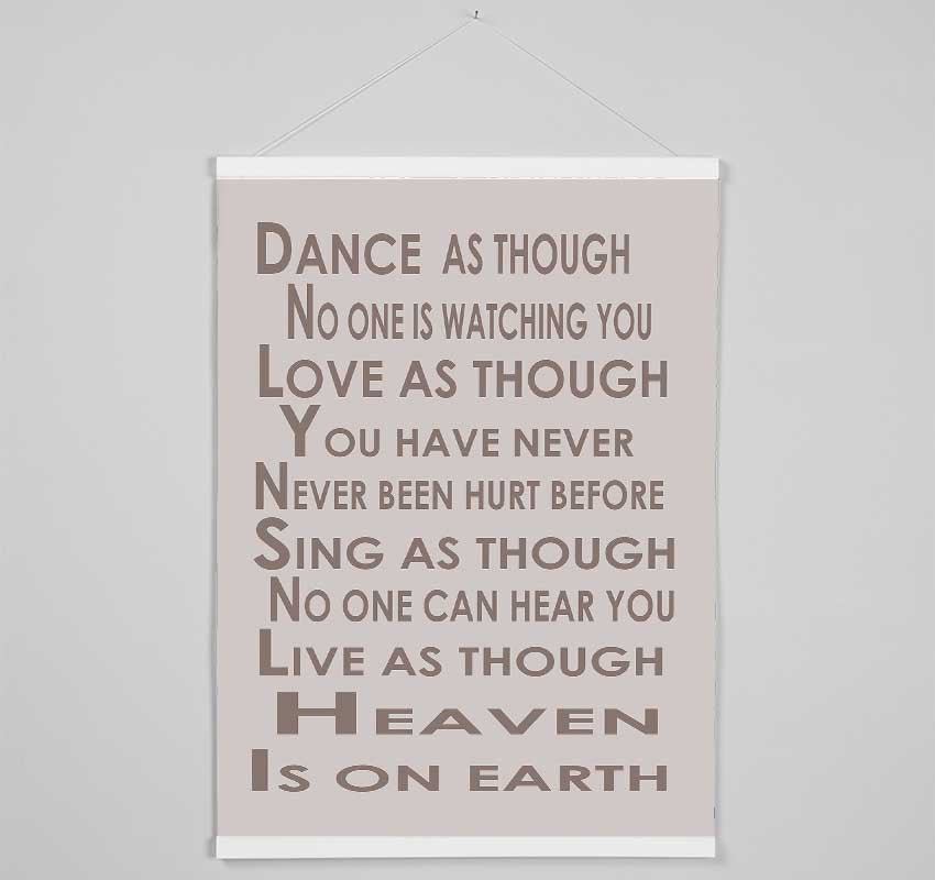 Home Quote Heaven Is On Earth Beige Hanging Poster - Wallart-Direct UK