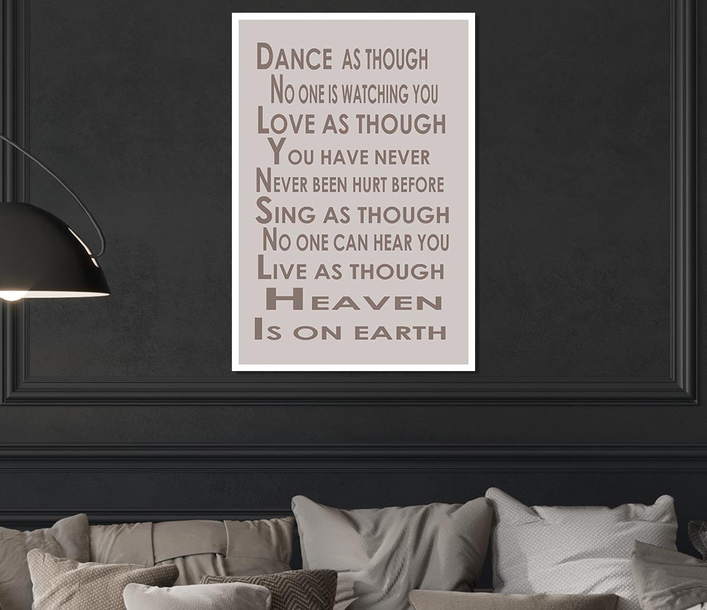 Home Quote Heaven Is On Earth Beige Print Poster Wall Art