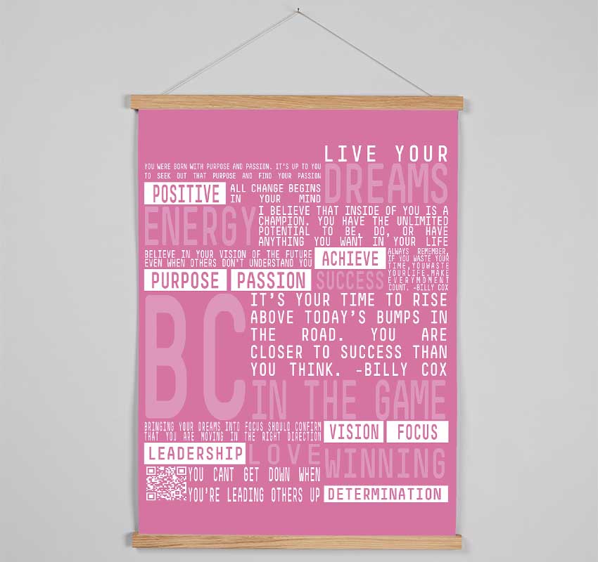 Live Your Dreams Pink Hanging Poster - Wallart-Direct UK