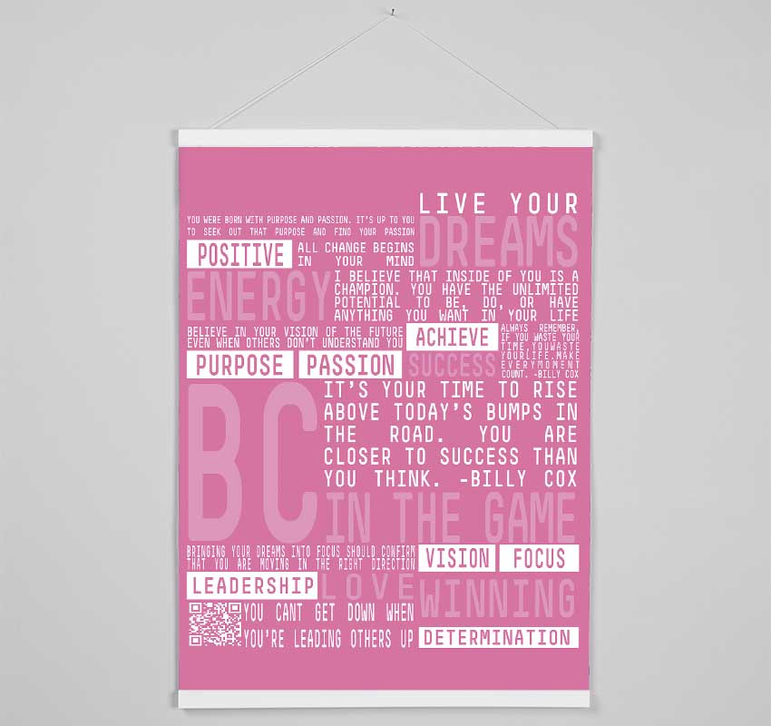 Live Your Dreams Pink Hanging Poster - Wallart-Direct UK