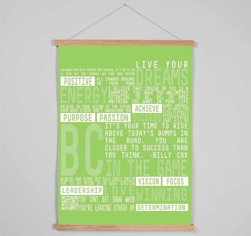 Live Your Dreams Lime Green Hanging Poster - Wallart-Direct UK