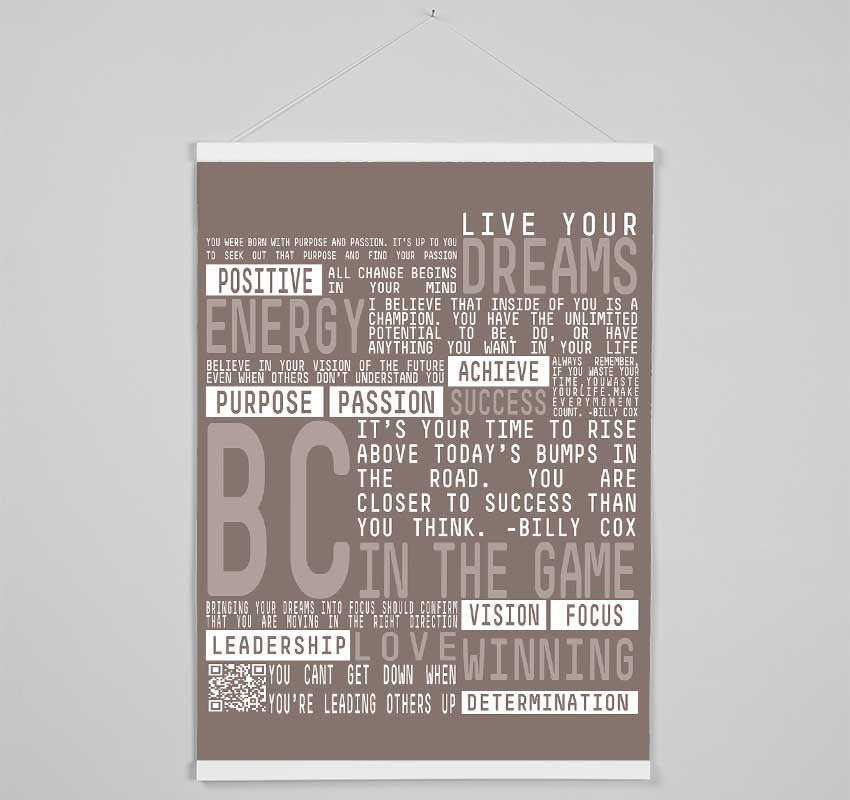 Live Your Dreams Beige Hanging Poster - Wallart-Direct UK