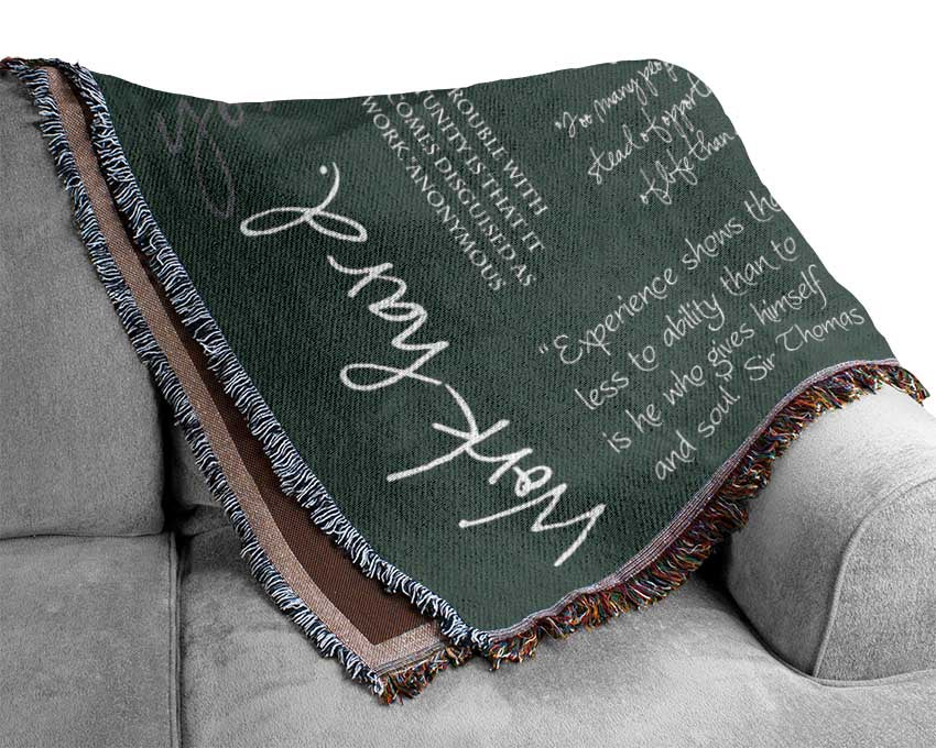 Work Hard Dream Big Expect Success Grey Woven Blanket